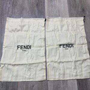 Fendi Ivory Dust Bag with Logo (2) 17x11